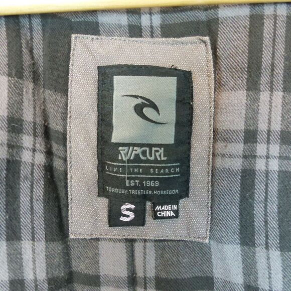 Rip Curl Jacket Mens S Gray Zip Insulated Inner Flannel Lining Surf Skate 90s - Picture 7 of 13